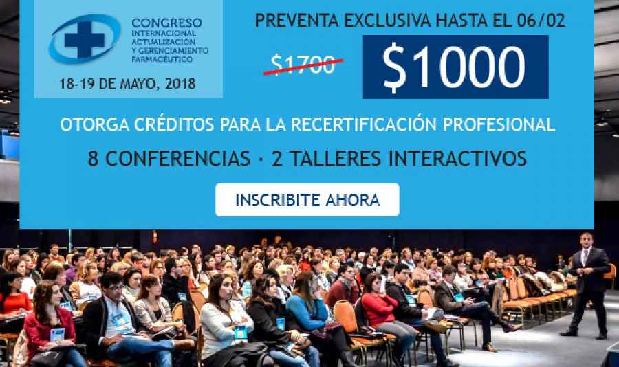 Última semana! Preventa Congreso Internacional de Actualización y Gerenciamiento Farmacéutico. Expofarmacia